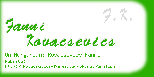 fanni kovacsevics business card